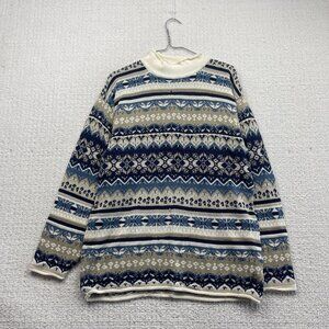 Vintage 90s Primadonna Fair Isle Nordic Knit Sweater Multi-color Artsy Read